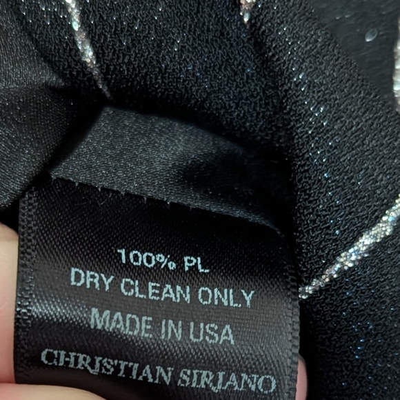 Christian Siriano Designer Black Silver Metallic Pinstripe Blazer Women’s Jacket - Picture 8 of 9